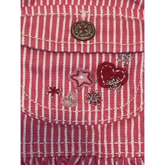 Oshkosh B’Gosh Pink Gingham Check Overalls Jumper Cotton Dress Girls Sz 6 Months - Picture 5 of 10